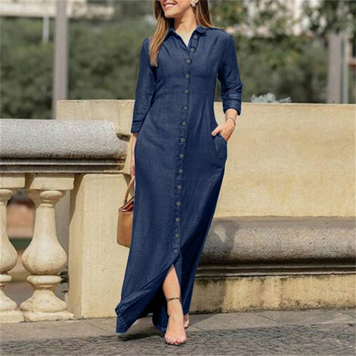 Shirt dress for women with side pockets and button closure Lune London