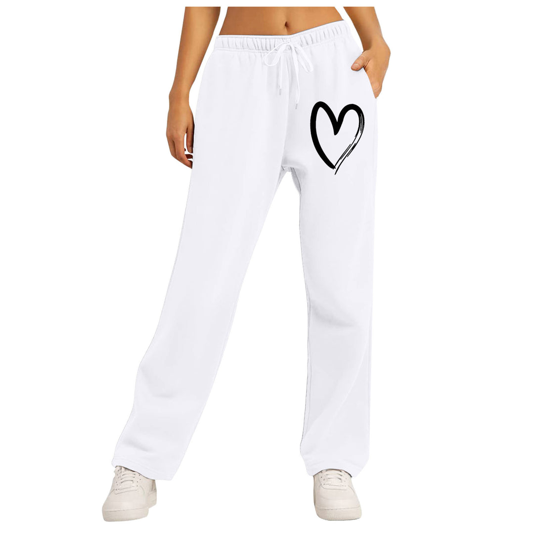 Ladies leisure pants with unique heart design and elastic waistband Lune London