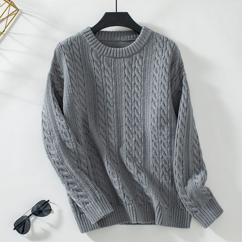 Knit sweater for women with cable pattern and large edges Lune London