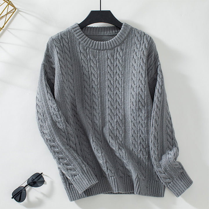 Knit sweater for women with cable pattern and large edges Lune London
