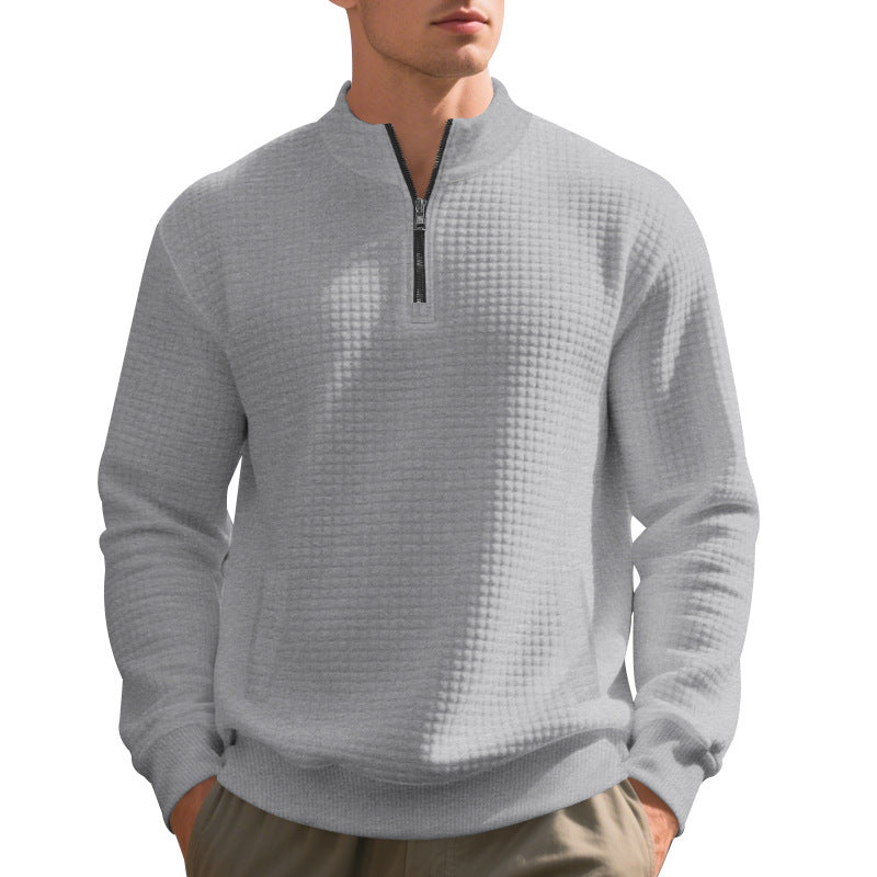 Functional fleece sweater for men with half-zip and side pockets Lune London