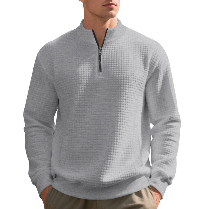 Functional fleece sweater for men with half-zip and side pockets Lune London
