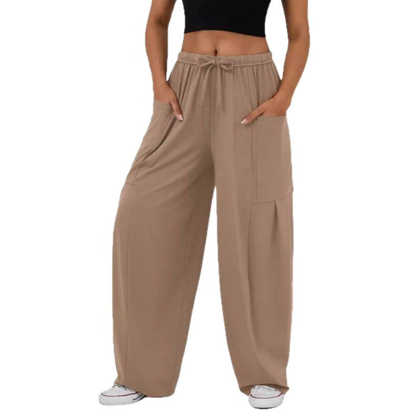 Femmes pantalon décontracté élégant à coupe large avec poches pratiques Lune London