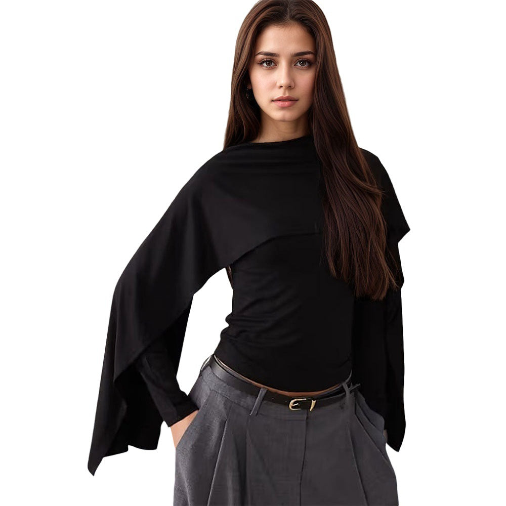 Elegant top for ladies with asymmetrical design and wide sleeves Chic & Stil