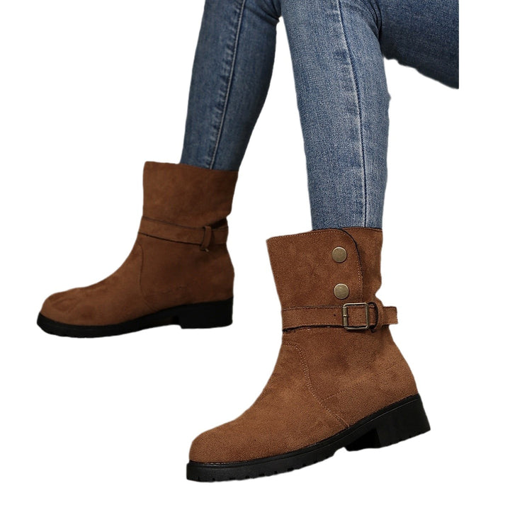 Fashionable women's boots with stylish buckles and a trendy design Lune London