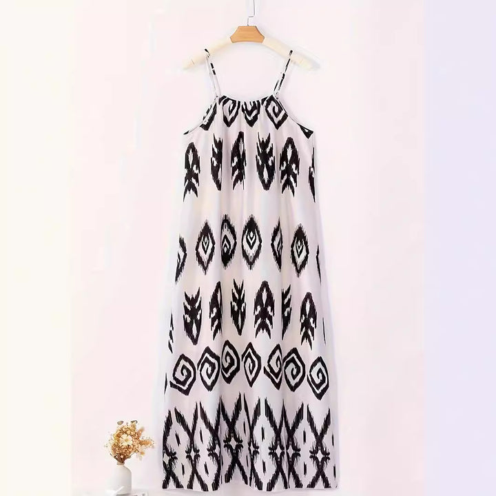 Airy maxi dress for women with an elegant ethnic pattern Lune London