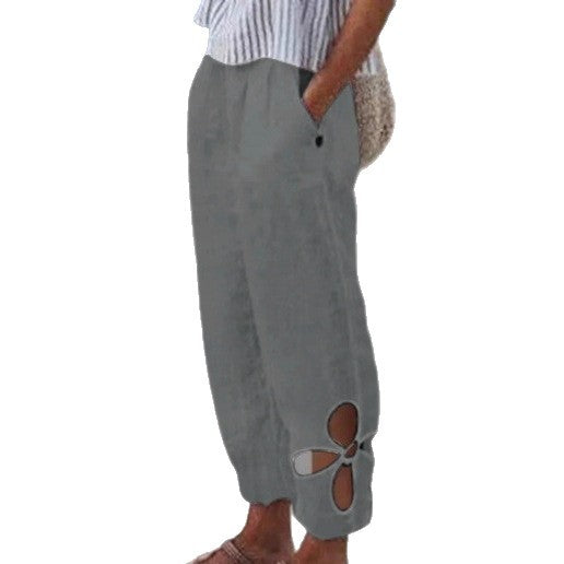 Pantalons Palazzo pour femmes avec découpes florales et poches latérales pratiques Chic & Stil