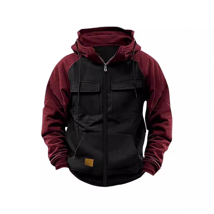 Sporty hooded jacket for men with practical pockets and zipper Lune London