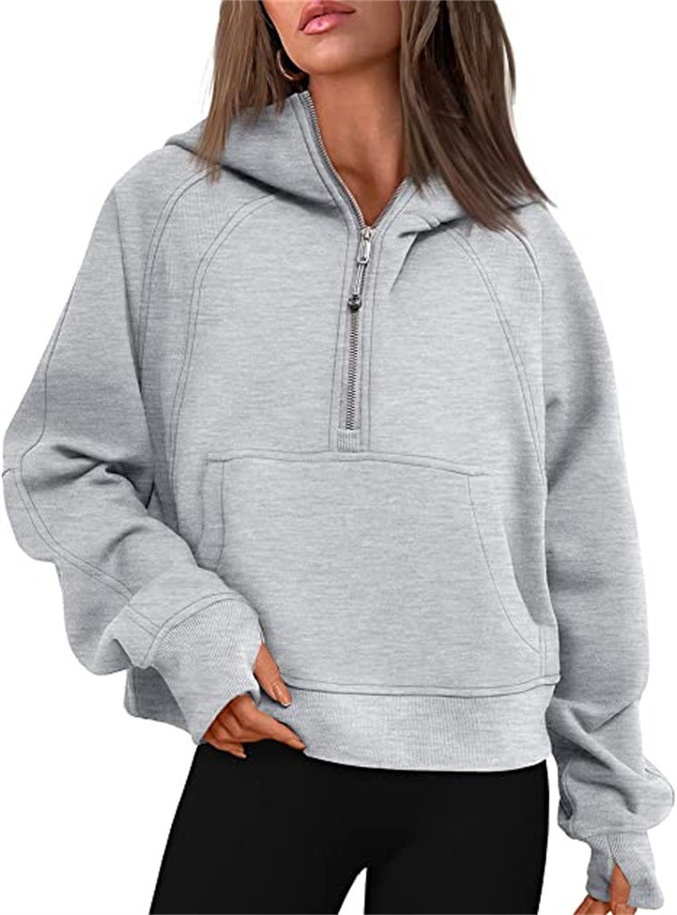 Ladies Oversized Hoodie with practical kangaroo pocket and zipper Lune London
