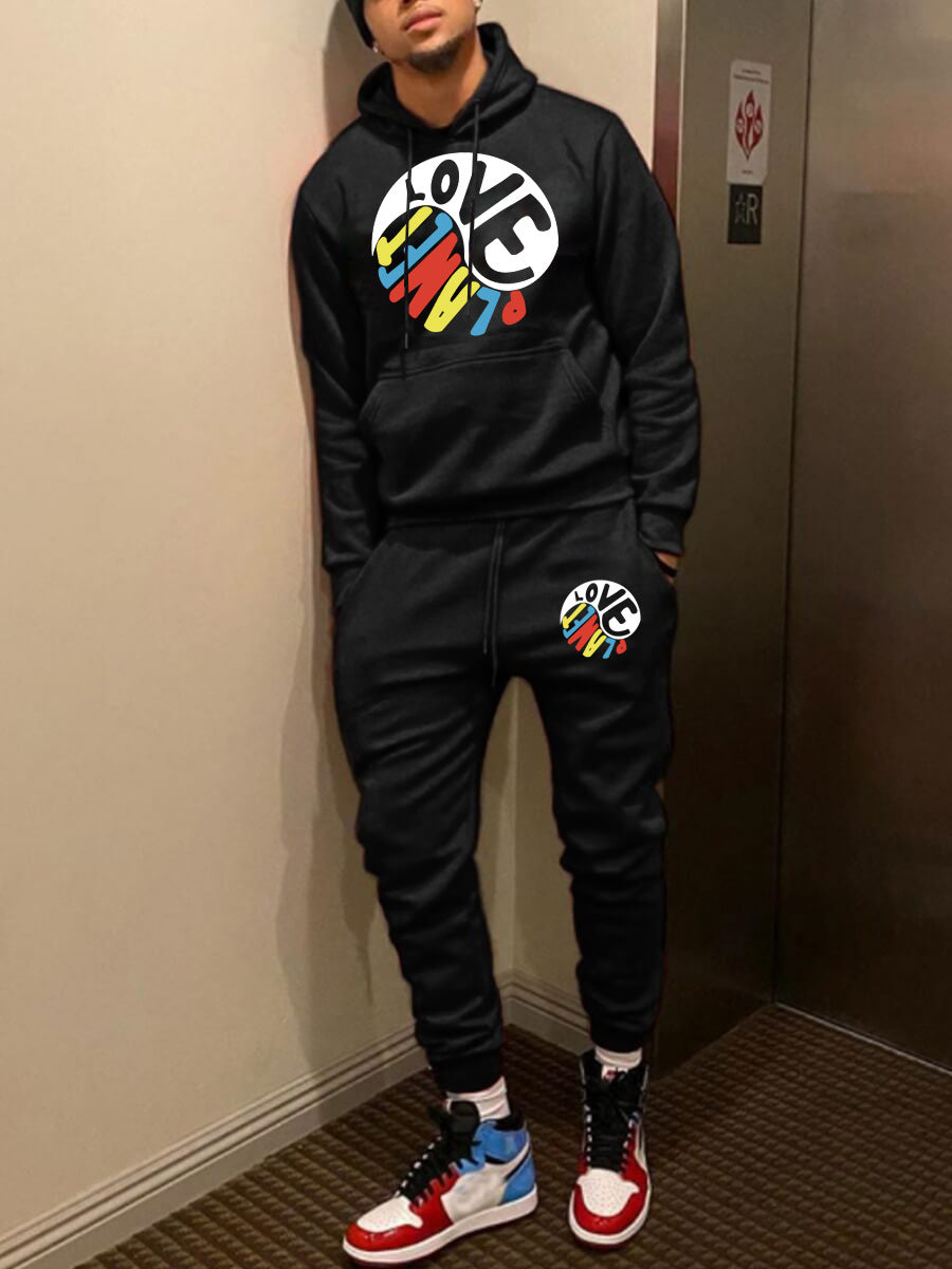 Men's Hoodie and Jogging Set with Creative Print Lune London