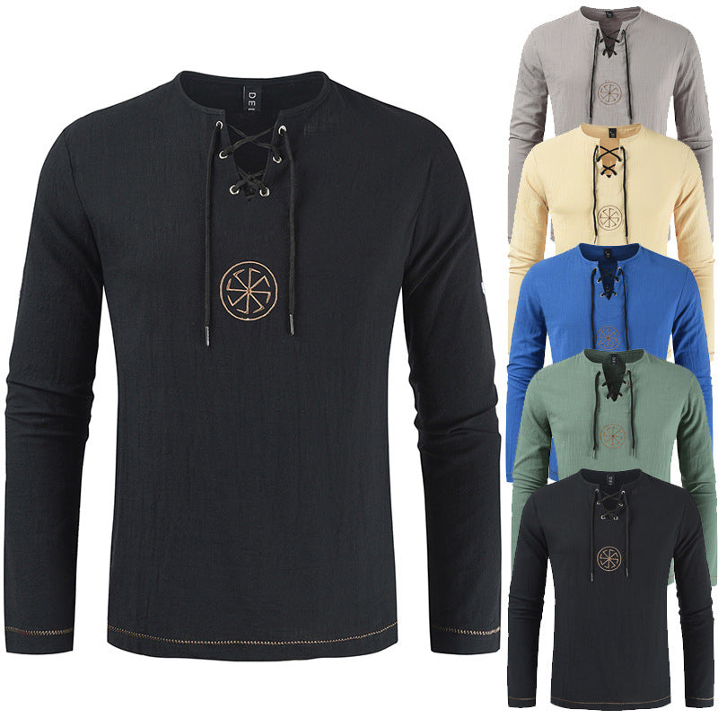 Casual long sleeve t-shirt for men with a romantic lace design Lune London