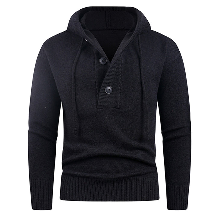 Trendy men's sweater with high collar and functional buttons Lune London