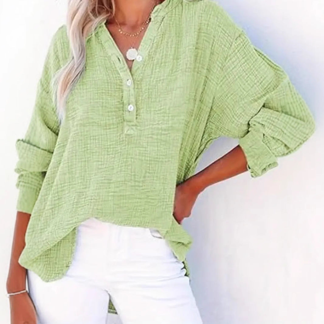 Casual cotton shirt for women with button placket Lune London