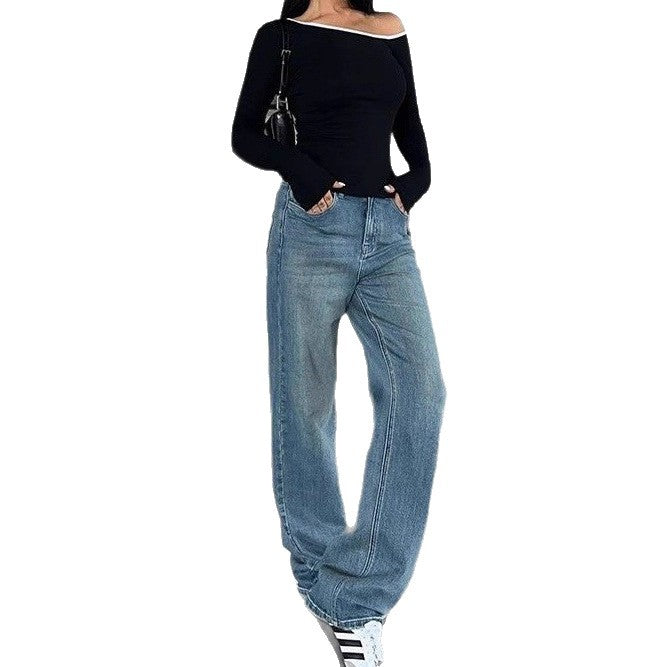 Ladies Raglan Long Sleeve T-shirt with Asymmetrical Neckline Lune London