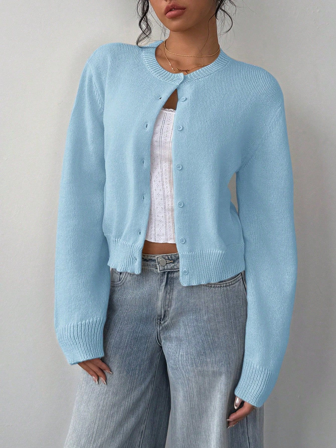 Ladies casual knit vest with buttons Lune London