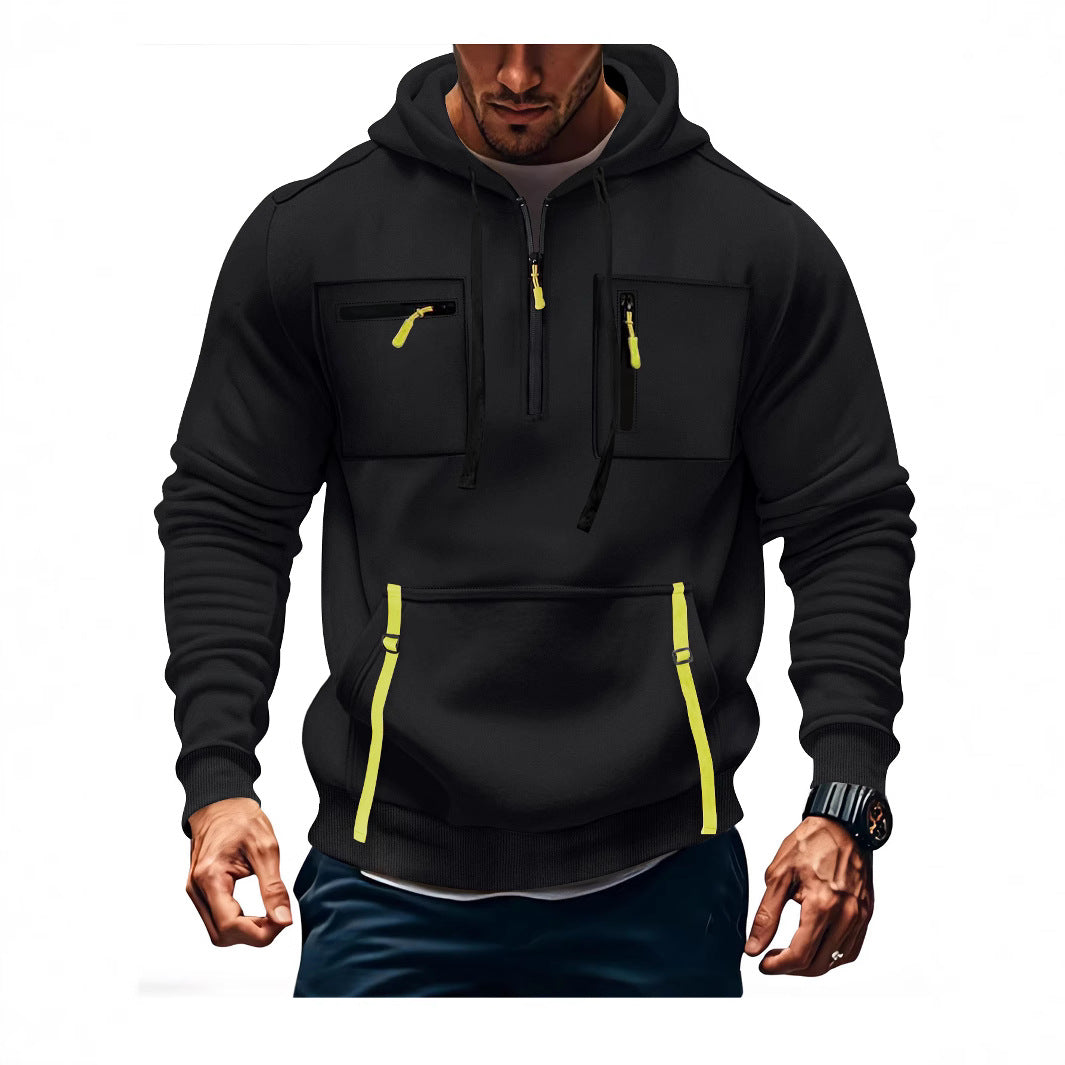 Men's stylish hooded sweatshirt with functional zip pockets Lune London