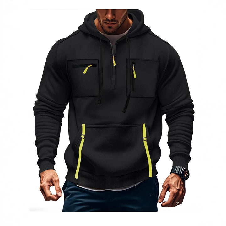 Men's stylish hooded sweatshirt with functional zip pockets Lune London
