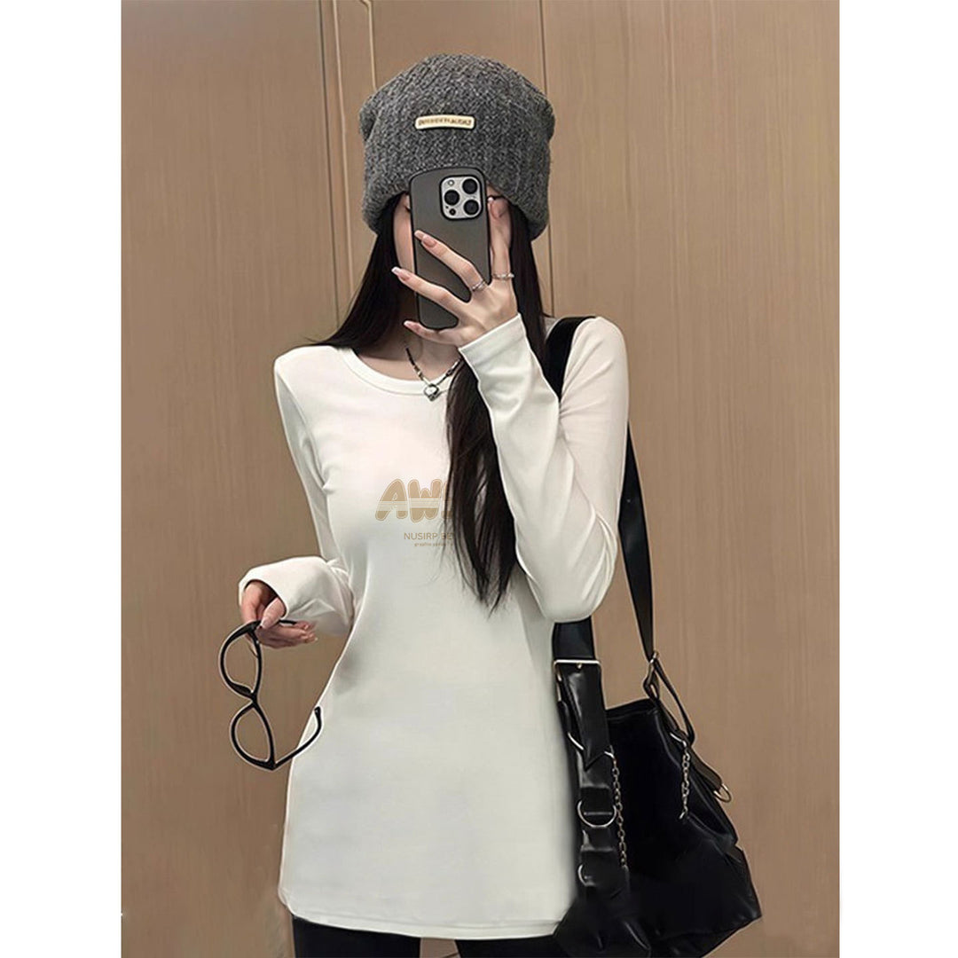 T-shirt pour femmes à manches longues avec col rond élégant Chic & Stil