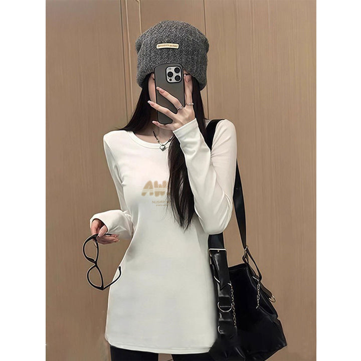 T-shirt pour femmes à manches longues avec col rond élégant Chic & Stil