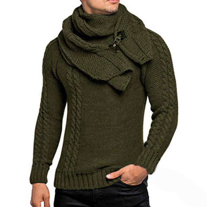 Knit sweater for men with chic scarf Lune London