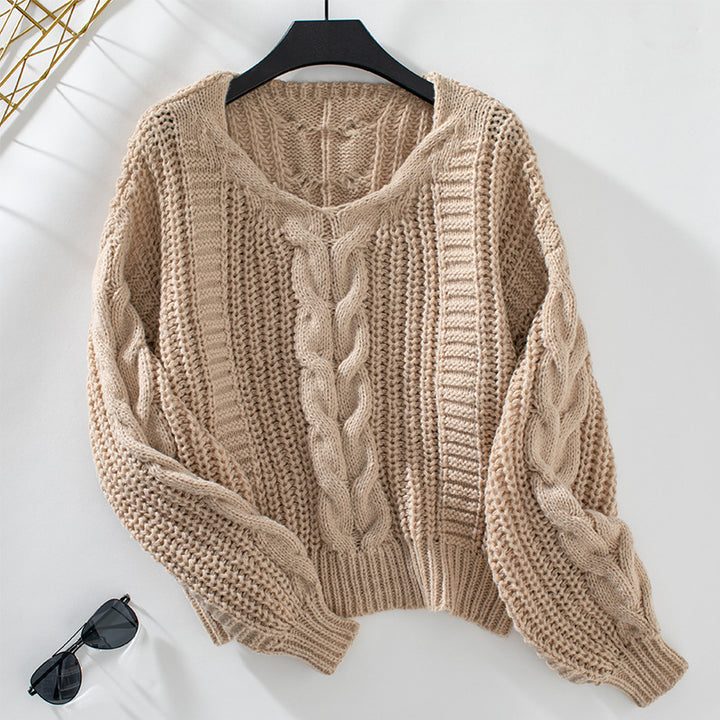 Ladies chunky knit sweater with oversized fit and textured pattern Lune London
