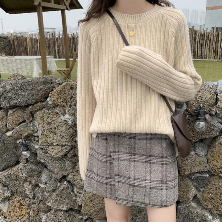 Pull en tricot côtelé confortable pour femme Chic & Stil