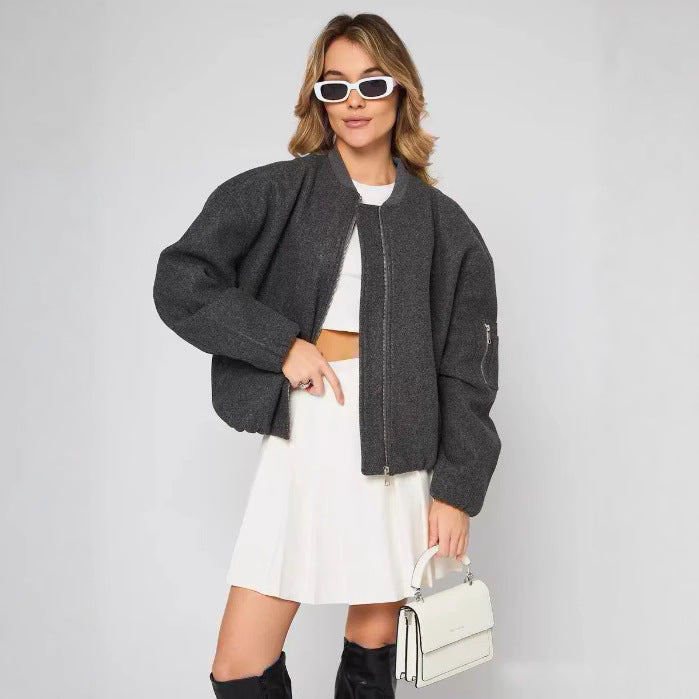 Ladies urban quilted jacket with slightly shiny finish and practical pockets Lune London