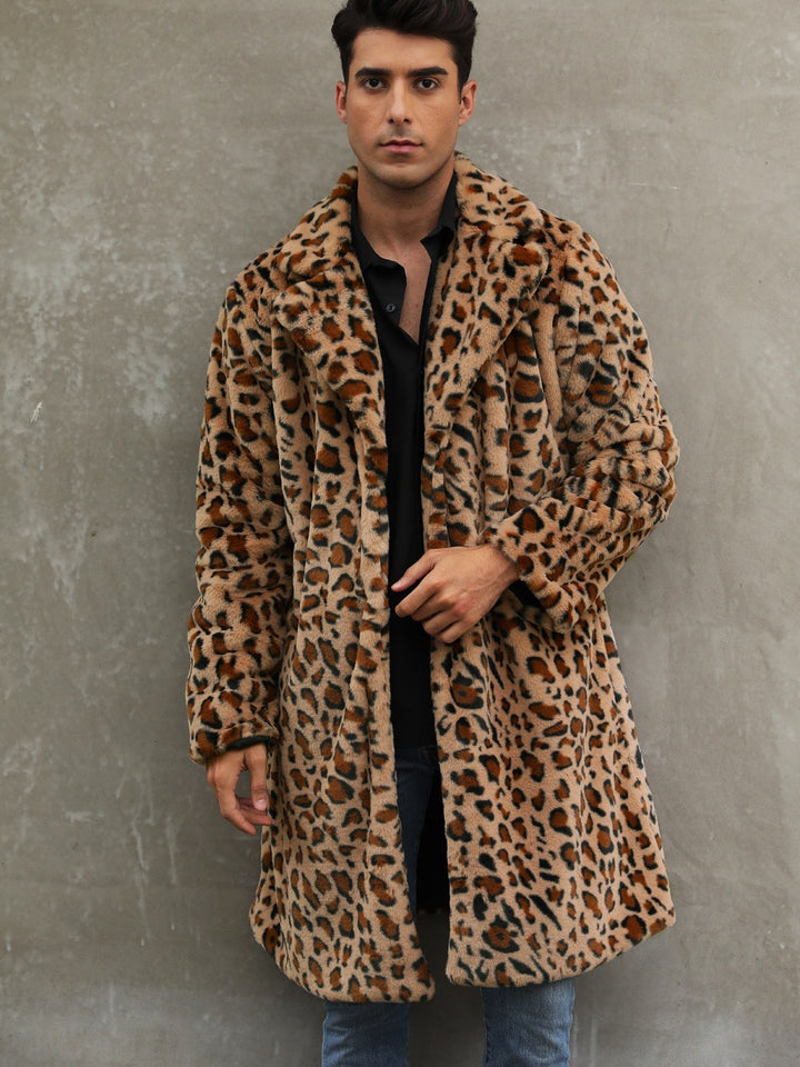 Trendy leopard fur coat for men Lune London