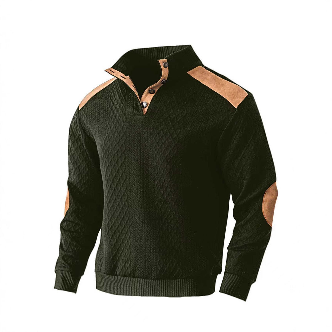 Knitted sweater for men with a unique high collar and trendy details Lune London