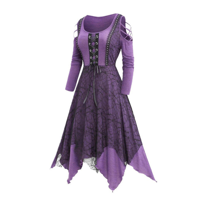 Lune London | Women's Gothic Maxi Dress with Lace Trim and Lacing