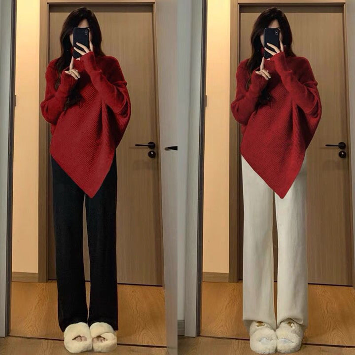 Asymmetrical knit sweater for women with a casual oversized design Lune London