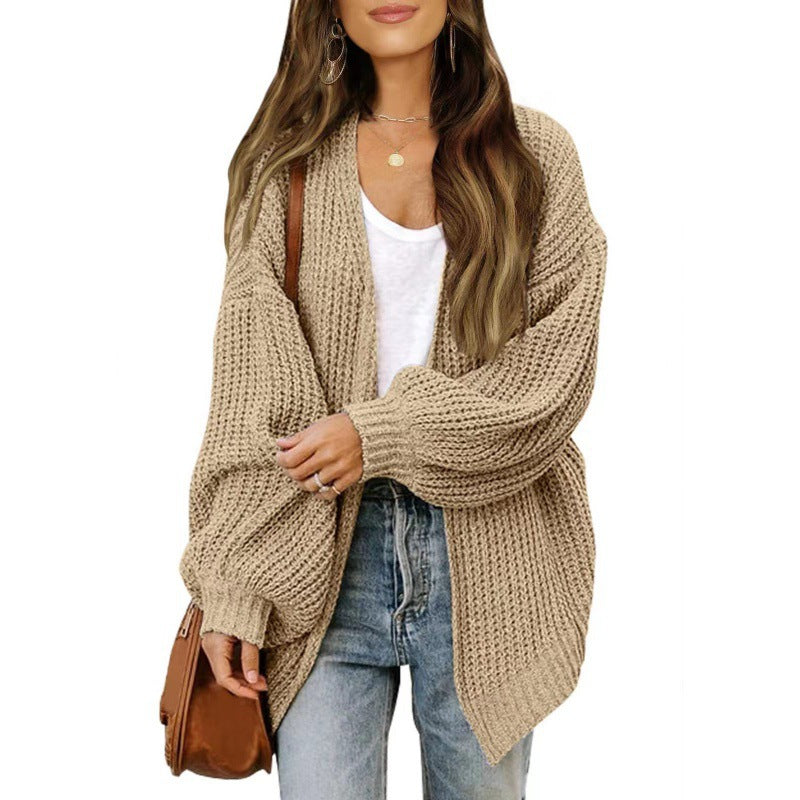Dames gilet aérien en tricot avec coupe oversize et décolleté en V profond Chic & Stil