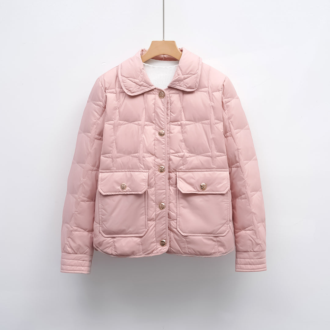 Fashionable women's quilted jacket with pockets and button closure Lune London