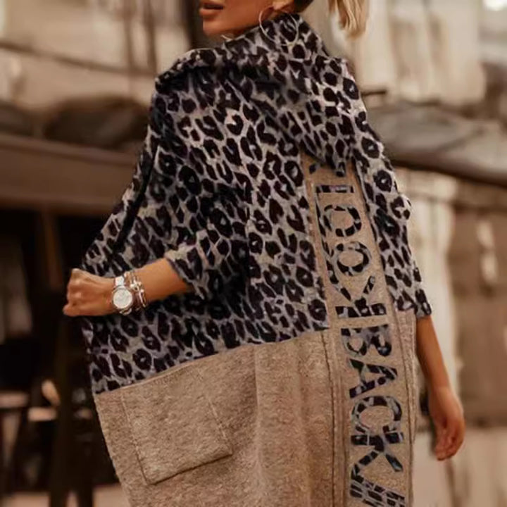 Women's Oversized Leopard Print Cardigan Lune London