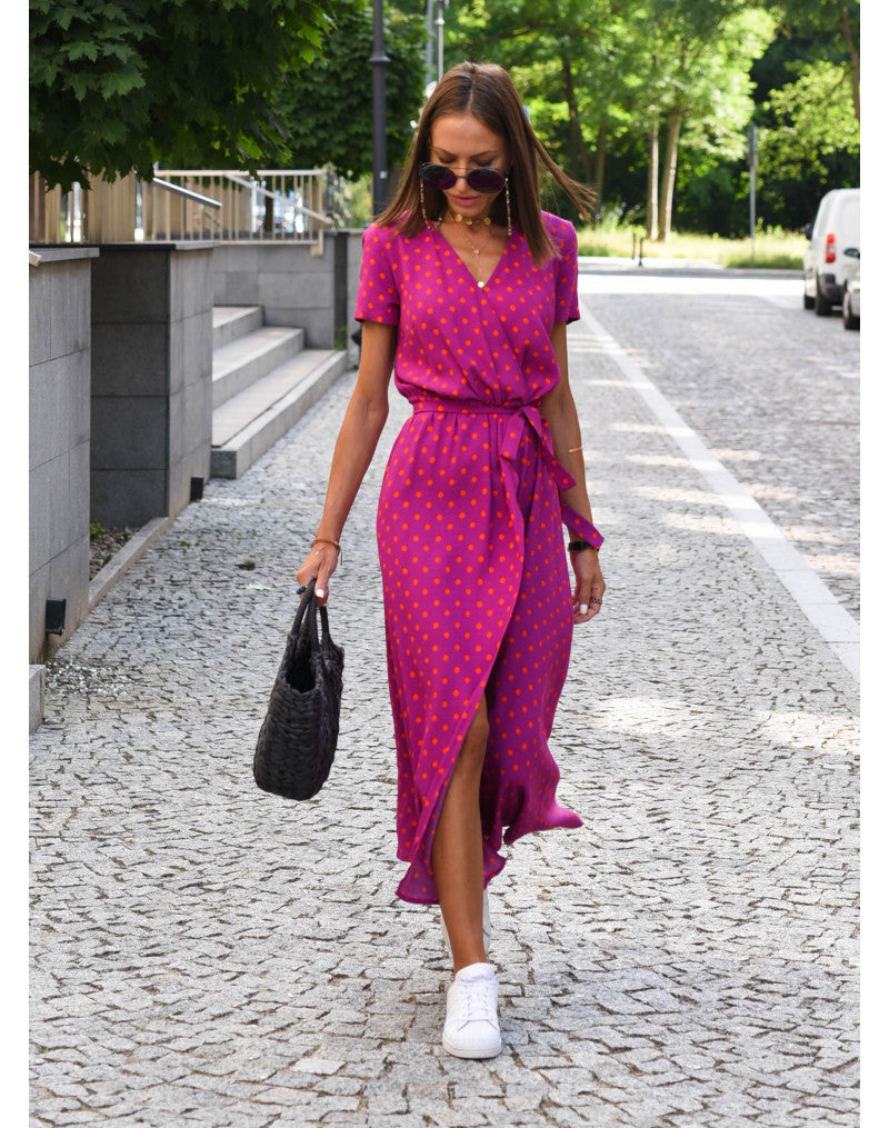 Lune London Bohemian Floral Wrapped Maxi Dress for Women