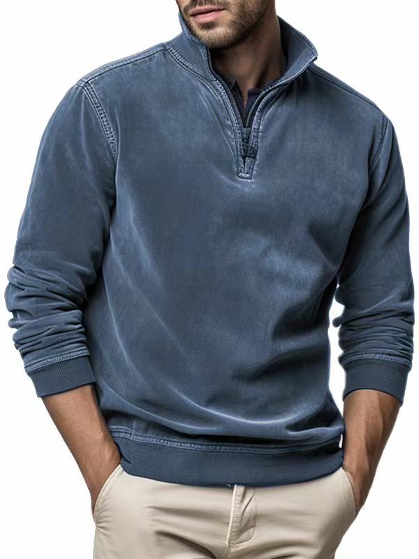 Sporty sweater for men with practical high collar Lune London