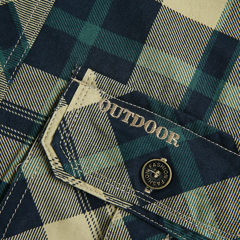 Checkered shirt for men with practical chest pockets Lune London