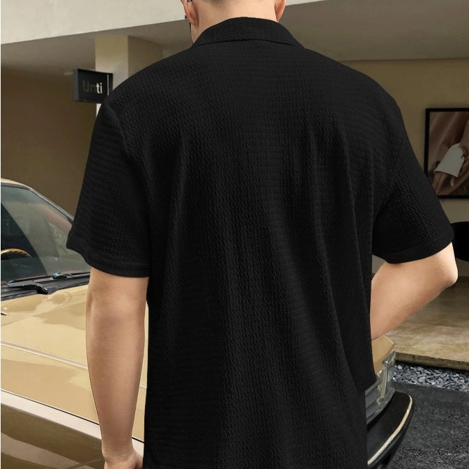 Casual short sleeve shirt for men with textured fabric Lune London