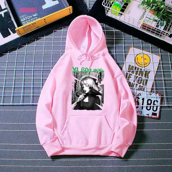 Women's hooded sweatshirt with avant-garde graphic design Chic & Stil