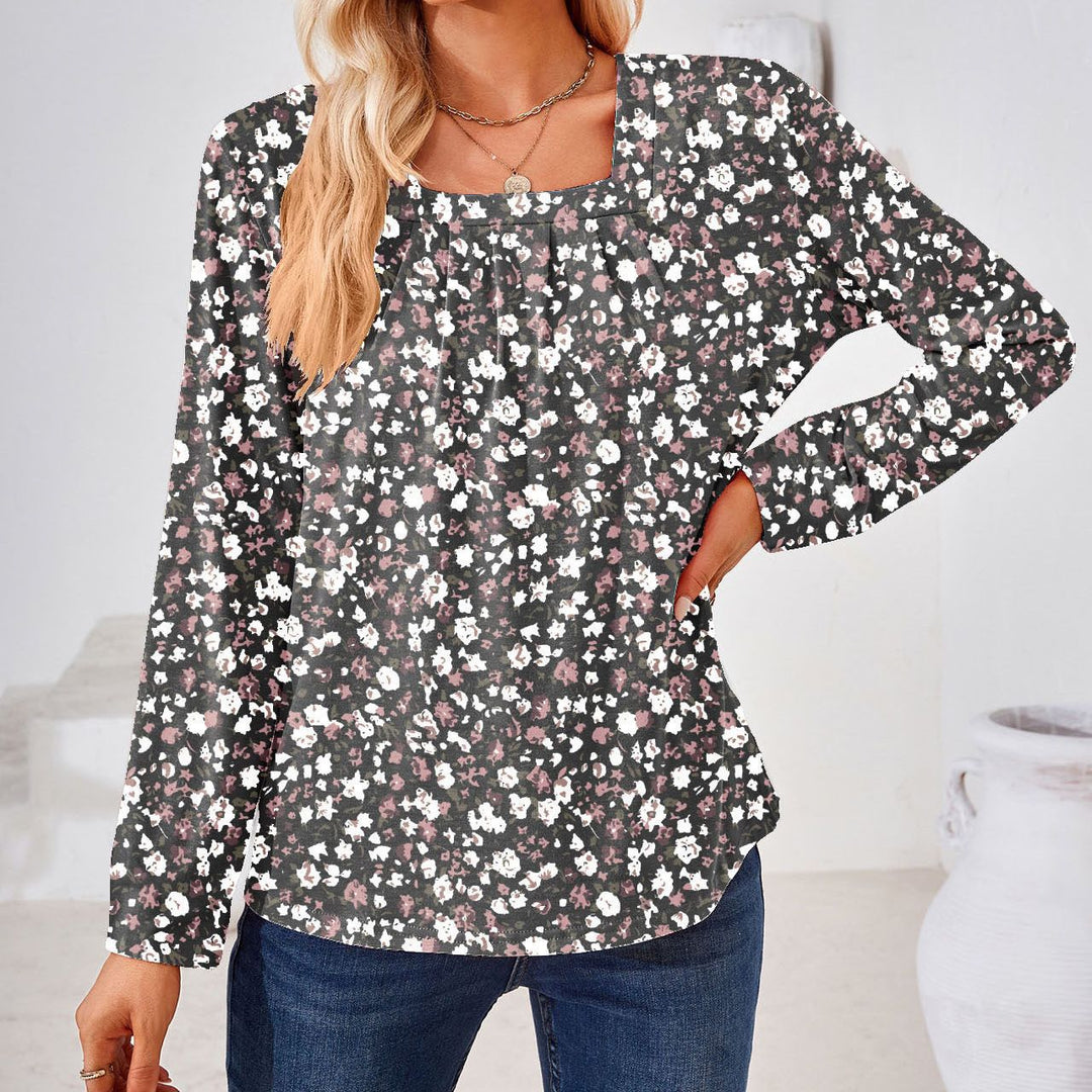 Blouse for women with floral jacquard pattern and loose fit Lune London