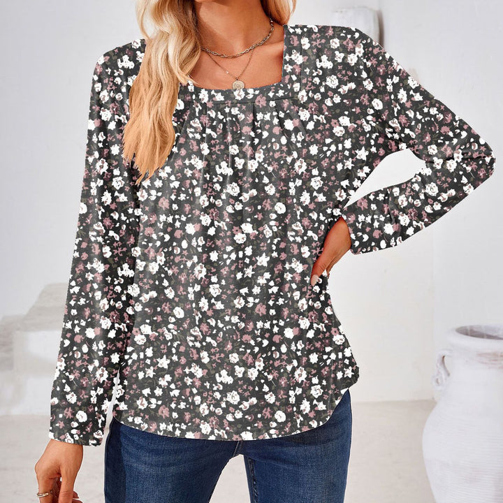 Blouse for women with floral jacquard pattern and loose fit Lune London