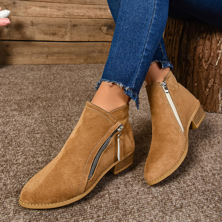 Ladies Stylish Ankle Boots with Zipper Fashion Lune London