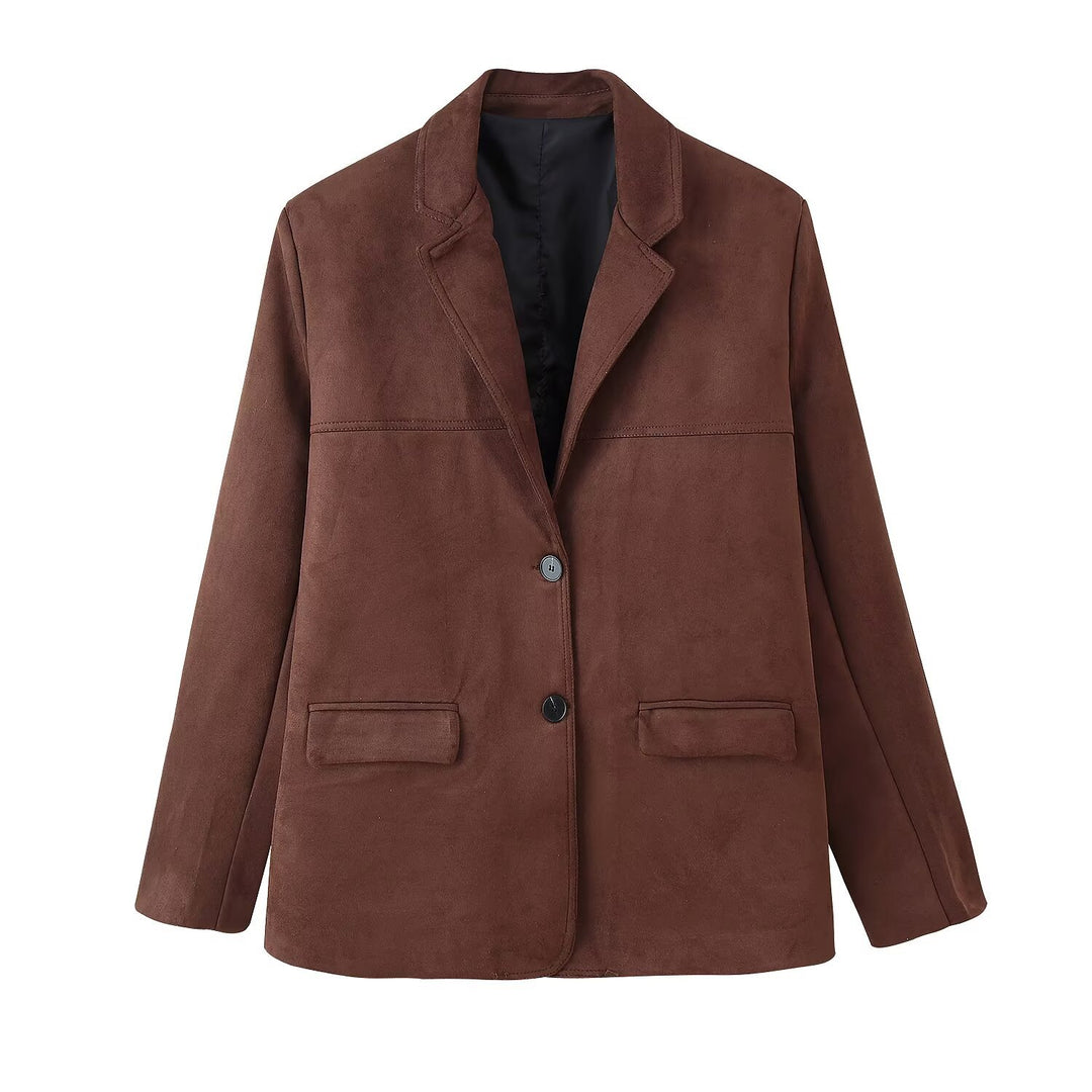 Elegant suede blazer jacket for women Lune London