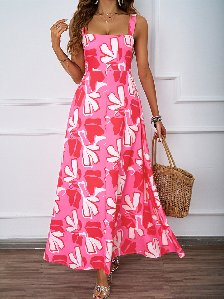Maxi dress for women with floral design and sophisticated straps Chic & Stil