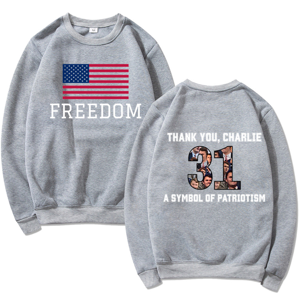 Sweatshirt pour femmes avec imprimé patriotique et matériau doux Chic & Stil