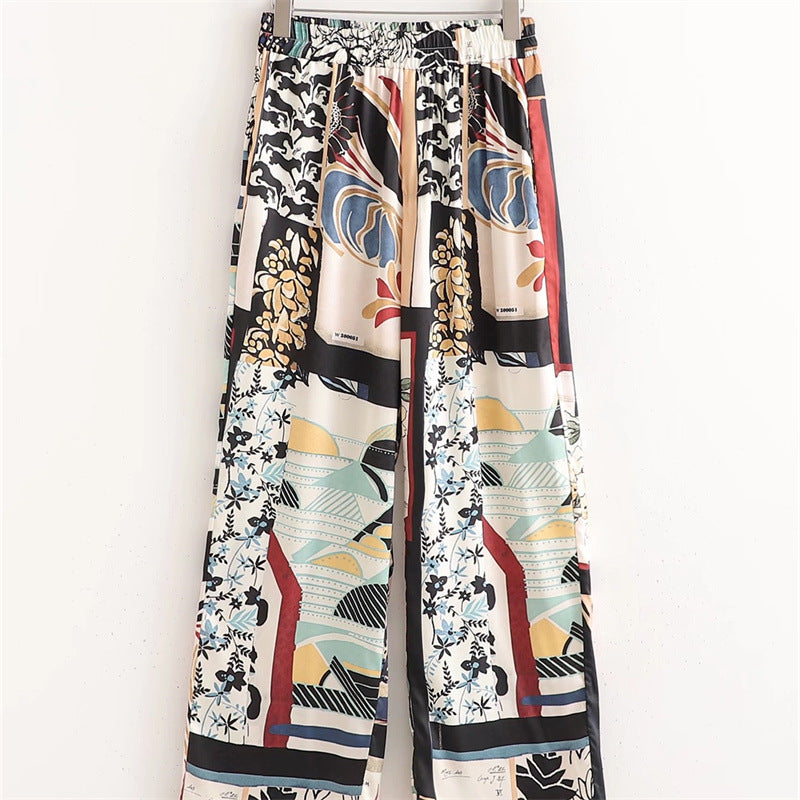 Ladies loose, printed Palazzo pants Lune London