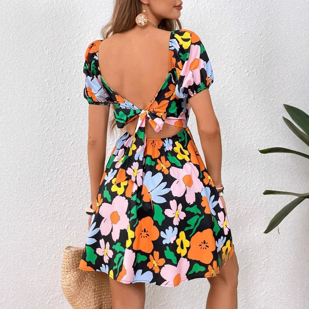 Ladies Puff Sleeve Mini Dress Lune London