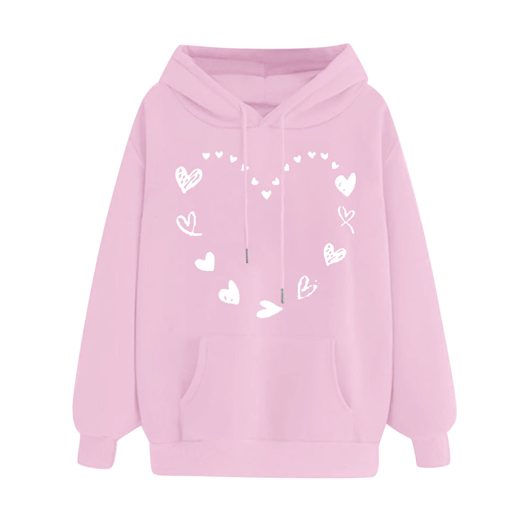 Women's hoodie with playful heart design and comfortable kangaroo pocket Lune London