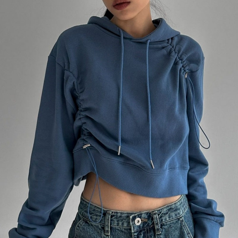 Haut de survêtement cropped pour femmes avec cordon de serrage ajustable Chic & Stil