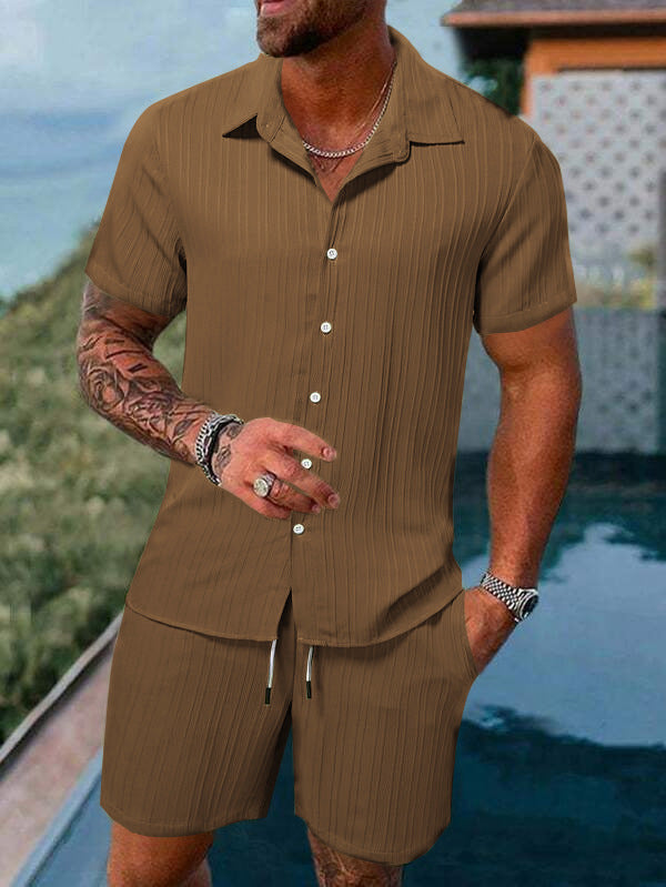 Short sleeve striped shirt for men Set Lune London